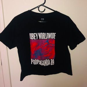 Obey world wide crop top